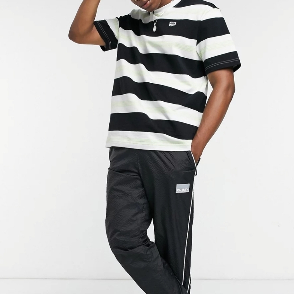 Puma Downtown Stripe Black & White Shirt - Picture 4 of 7